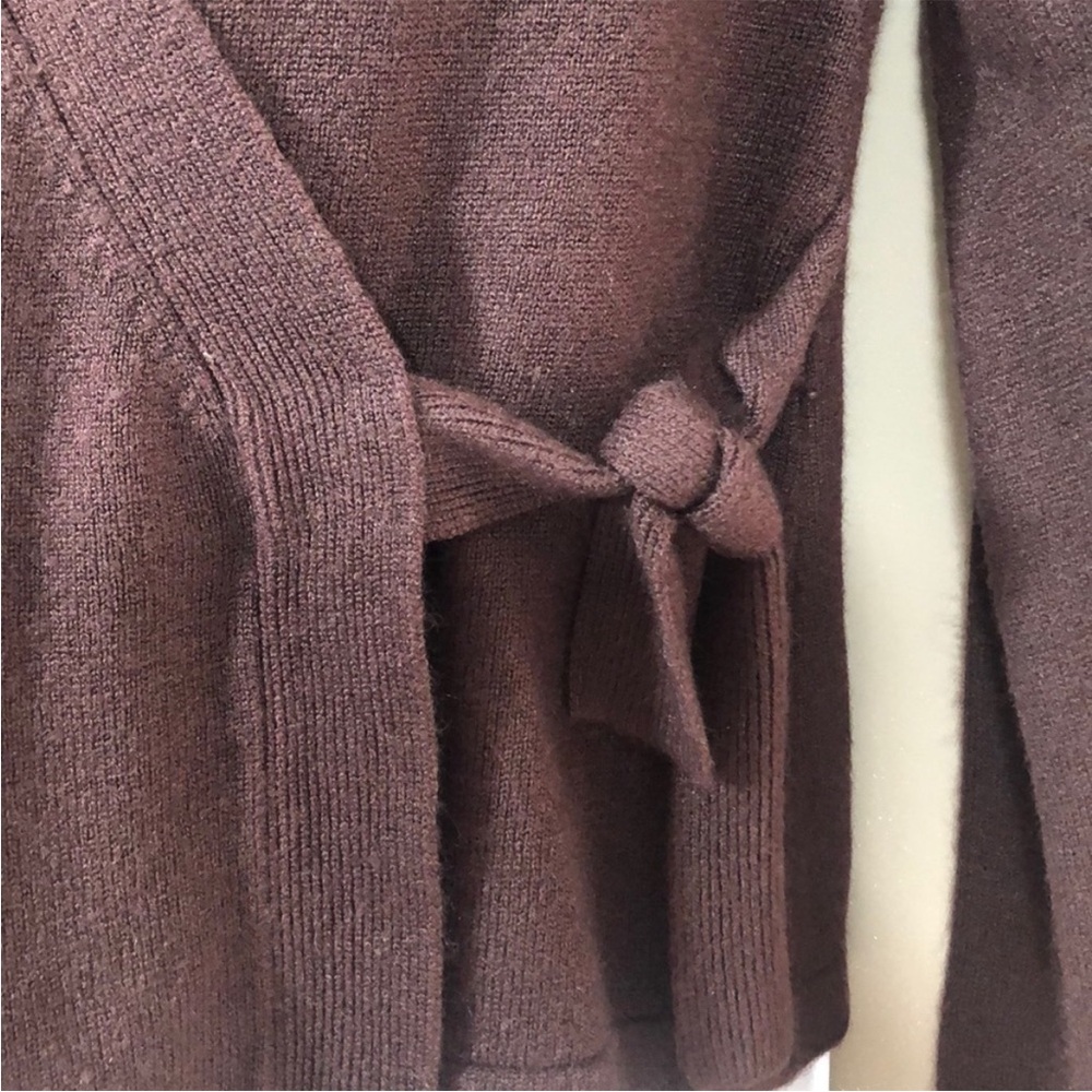 BCBGMAXAZRIA Wrap Brown Sweater Medium - Picture 2 of 8